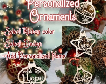 Christmas ornament, personalized Christmas ornament, wood ornament, personalized wooden ornament,
