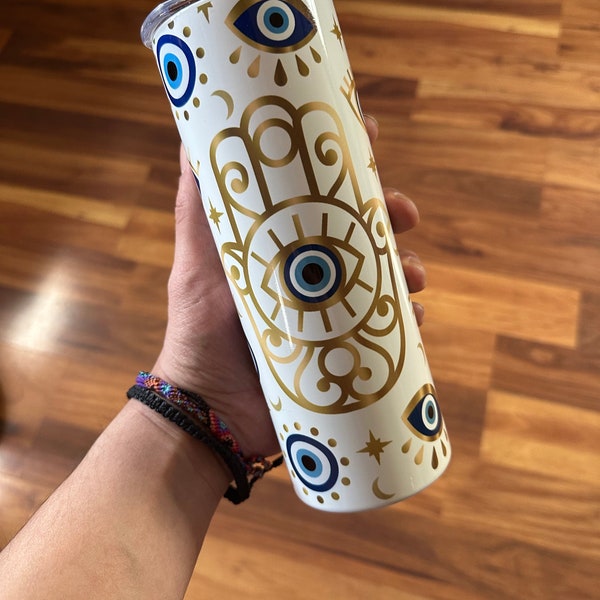 Evil eye Tumbler, Evil Eye 20oz Tumbler, Spiritual Tumbler, Evil Eye Cup, Evil Eye Tumbler Cup