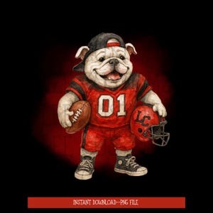 bulldog PNG Sublimation Digital Design Download-bulldog png, football png, go dawgs png, football png, mascot png, watercolor png,  png