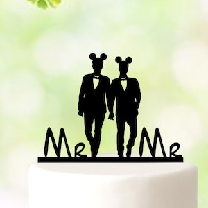 Décoration de gâteau de mariage gay, Monsieur et Monsieur de gâteau, décoration de gâteau de même sexe, silhouette gay, décoration de gâteau pour homosexuel, décoration de mariage pour homme 5118