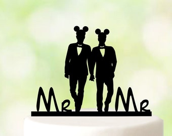 Gay Wedding Cake Topper, Mr and Mr Wedding Cake Topper, Same Sex Cake Topper, Gay silhouette, Homosexual Topper, Wedding Topper For Men 5118