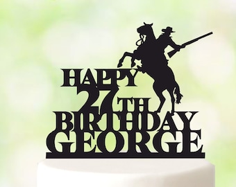 Cowboy Birthday Cake Toppers, Wild West Custom Birthday Topper, Rodeo Birthday Topper, Country Topper For Grandpa, Named Birthday Topper