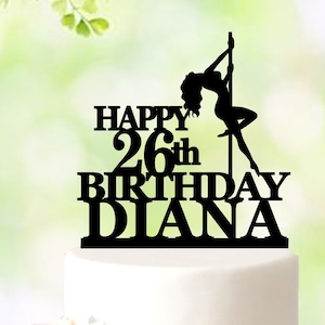 Custom Pole Dancer Cake Topper, pole dancing cake topper, pole birthday decorations, Sport Cake Topper, Personalized Birthday Topper 5236