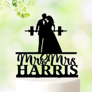 Gewichtheber Cake Topper Hochzeit, GYM Paar Kuchen Topper, starker Mr und Mrs Cake Topper, GYM Paar Kuchen Topper, Gewichtheben Topper