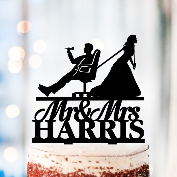 Darts Cake Topper For Wedding, Mr and Mrs Wedding Cake Topper With Darts, Funny Dart Bridal Couple Topper, No Darts With Dart Wedding Topper