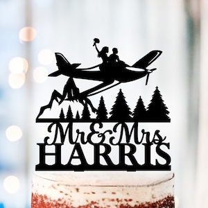Aviation Wedding Cake Topper, Plane Wedding Topper, Pilot Cake Topper, Groom and Bride Airplane Topper, Fly With Me Cake Topper For Wedding