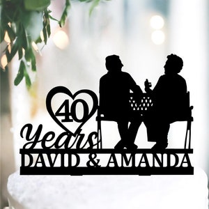 Happy 40th Wedding Anniversary Cake Topper, 40 Years Wedding Cake Decorations, 50th Wedding Anniversary Cake Toppers with Names, We Still Do