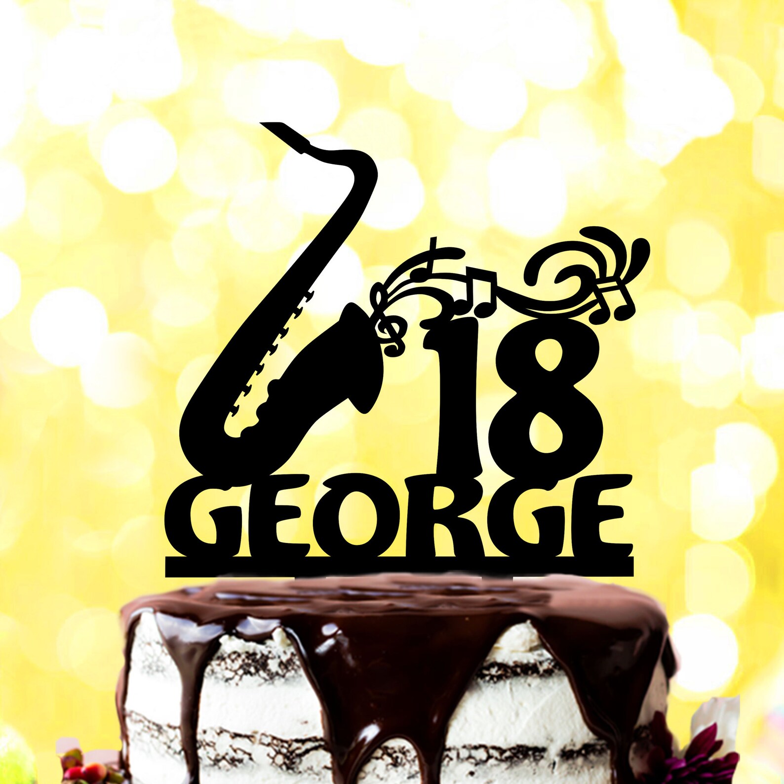 Saxophone Cake Topper music cake topper Musician Birthday Etsy