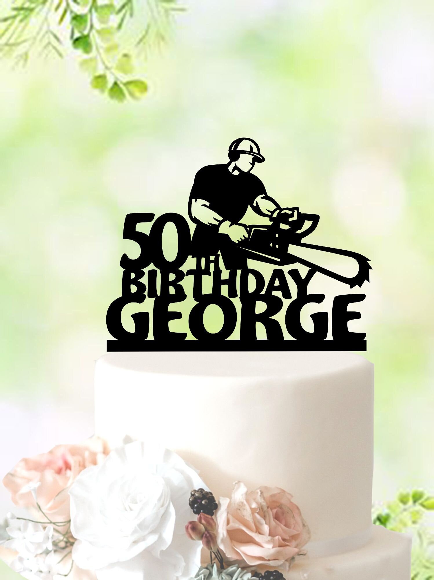 Fondant Chainsaw Cake Topper Chainsaw Topper Chainsaw Theme Lumberjack Topper Chainsaw