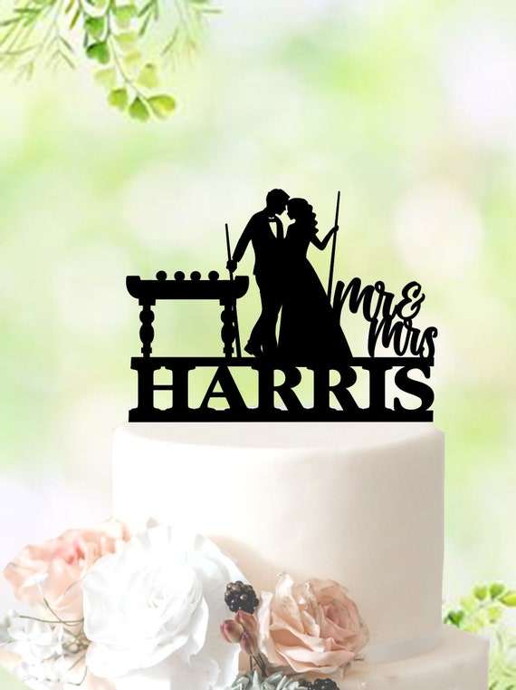Billiard Cake Topper Pool Wedding Cake Topper Mr and Mrs Etsy