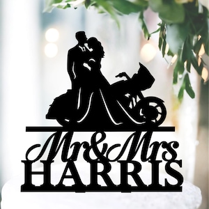 Road Glide Motorcycle Wedding Cake Topper: Ride With Me Forever, Custom Cake Toppers, Motorbike and Couple Wedding Themed Decoration