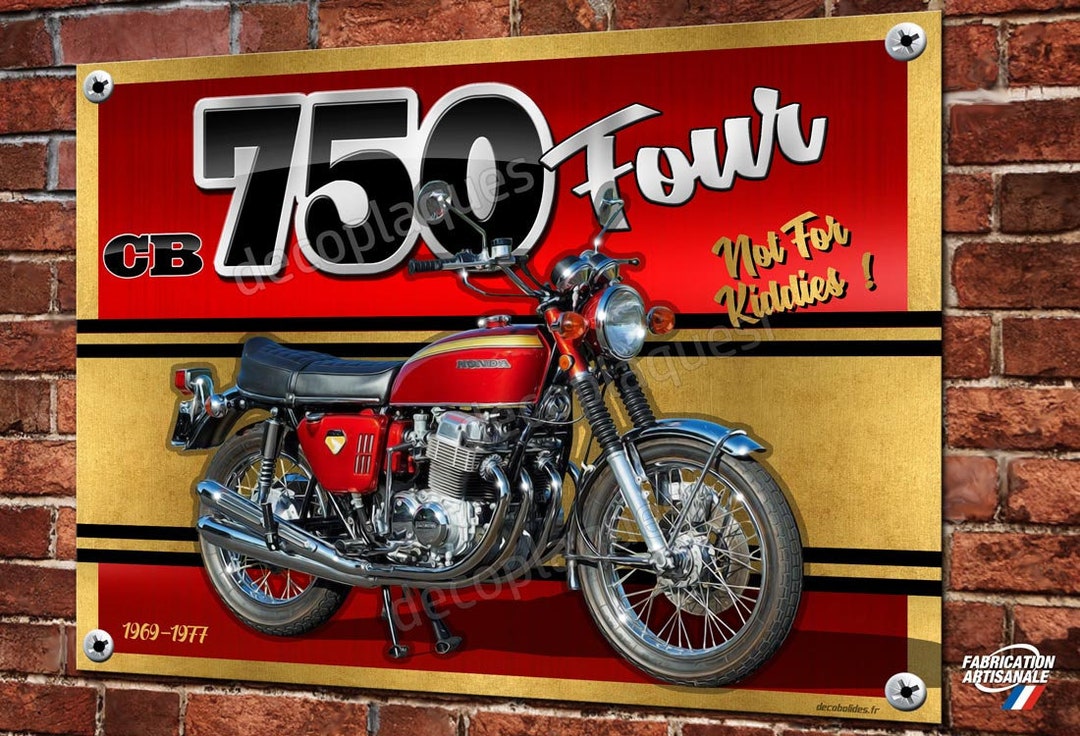 Metal Plate Deco Motorcycle Honda Cb 750 Oven 1969 1977 Deco