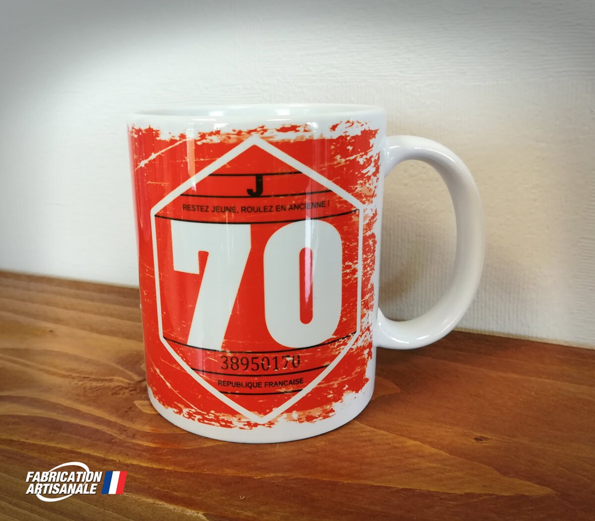 Mug Ancienne Vignette Auto 1970.