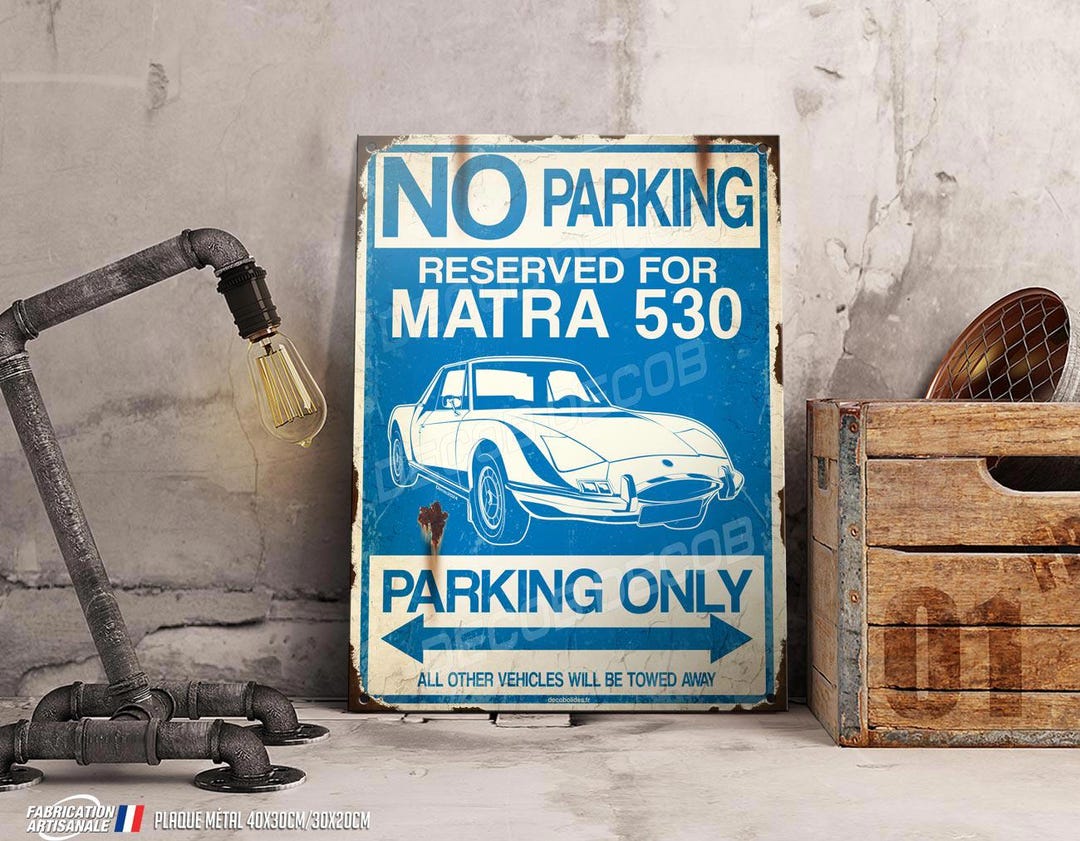 Plaque métal vintage Polo Gti parking privé Enseigne Garage Décoration