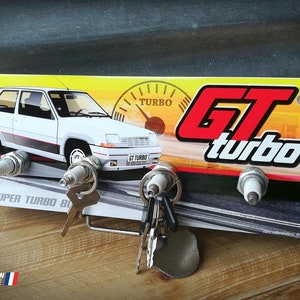 Renault R5 GT Turbo key ring, youngtimer car.