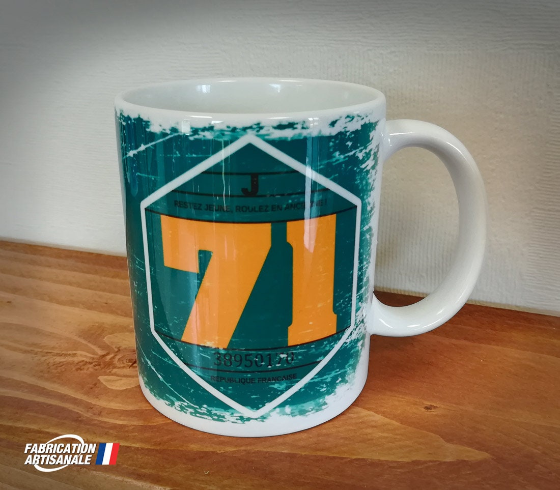 Mug Ancienne Vignette Auto 1971.