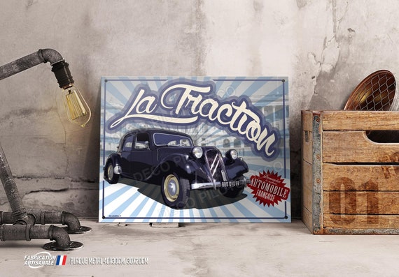 Plaque métal déco Citroën Traction avant, déco garage vintage voiture de  collection française -  France