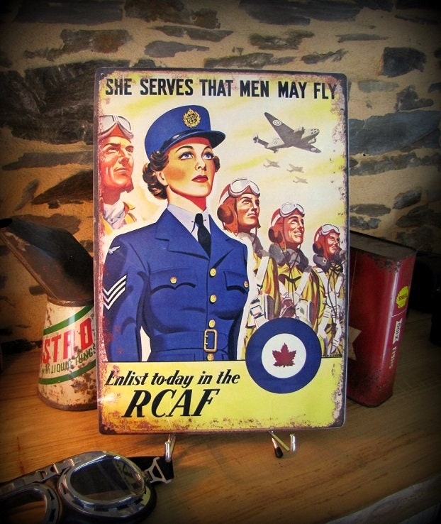 Plaque Métal Déco, Reproduction Affiche Ww2 Royal Canadian Air Force, Aviation Militaire Seconde Gue