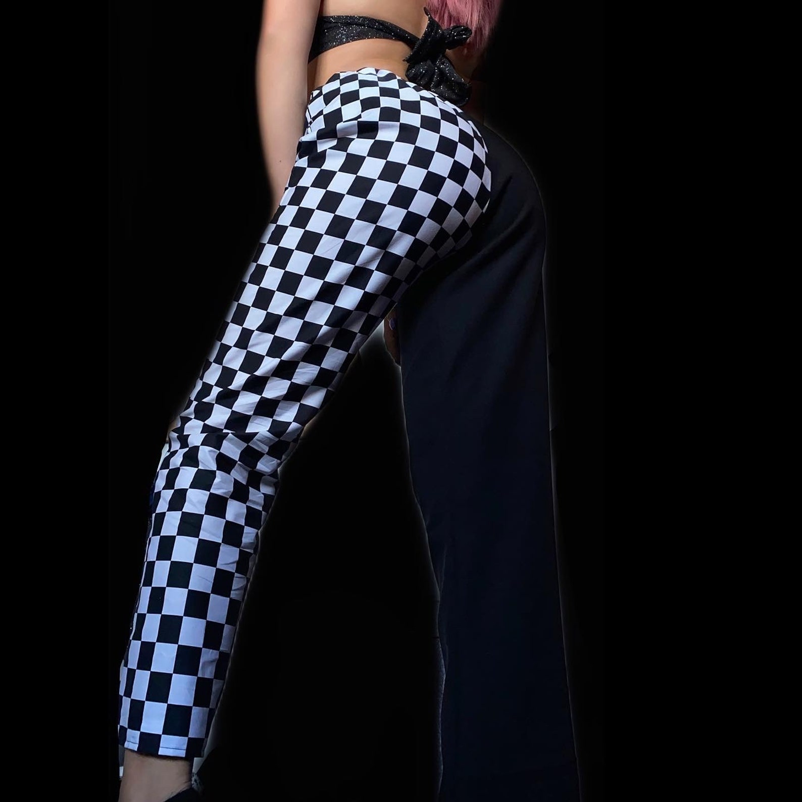 Checkerboard half trousers Etsy