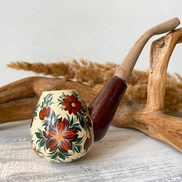 Flower tobacco pipe, Girly pipe, Smoking pipe, Wooden pipe, Wooden smoking pipes, Pipes for smoking, Wood pipe, Boho pipe.