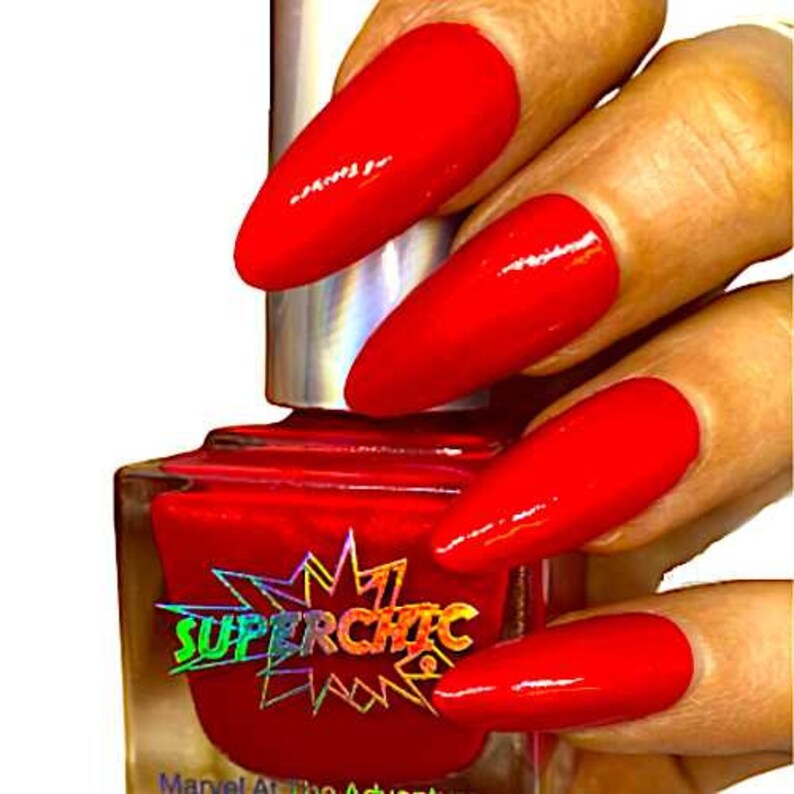 Cherry Bomb Neon Shimmer Nail Polish Etsy