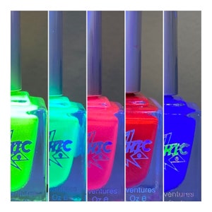Fire Glow Neon Shimmer Nail Polish - Collection Of 6 - Free Shipping - Preorder