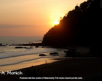Sunset Print, Ocean Photography, Beach Print, Pacific Ocean Photo, Costa Rica Photography, Nature Photography, Photo Art, Wall Hanging