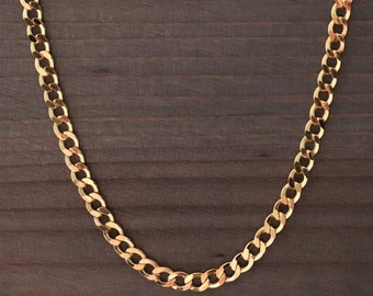 Real Gold Men's 14K Yellow Gold 4.5mm Cuban Link Chain Necklace Jewelry - Genuine 14k Solid Gold FREE Shipping