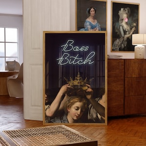 Boss Bitch, PRINTED wall art, gallery wall art, neon wall art, motivational quote