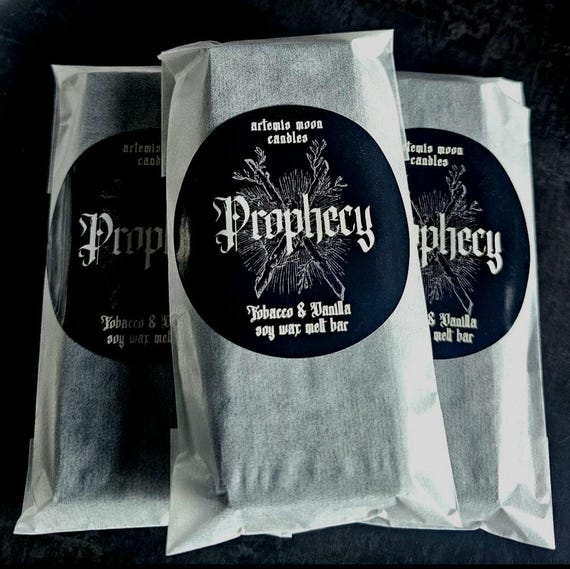 Prophecy - Tobacco & Vanilla vegan soy wax melt bar  witchy gift ideas