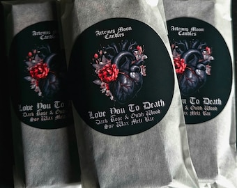 Love You To Death - Dark Rose & Oud Vegan Soy Wax Melt Bar Type O Peter Steele
