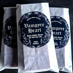 Vampyre Heart ~ Black Cherry Merlot scented vegan soy wax melt bar vampire gift ideas image 1