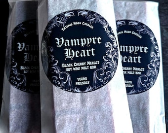 Vampyre Heart ~ Black Cherry Merlot scented vegan soy wax melt bar vampire gift ideas