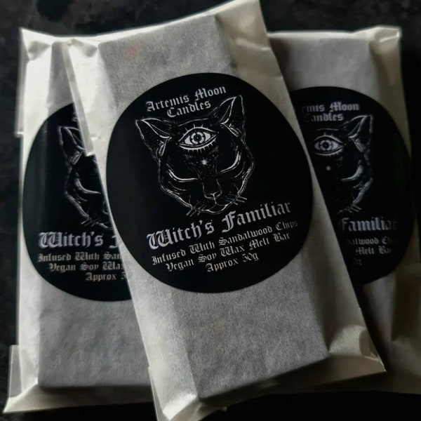 Witch's Familiar - Sandalwood & Vanilla Witchy Vegan Soy Wax Melt Bar