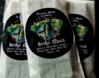 Hedge Witch - crushed fir needles, rosemary, bay - vegan witchy soy wax melt bar