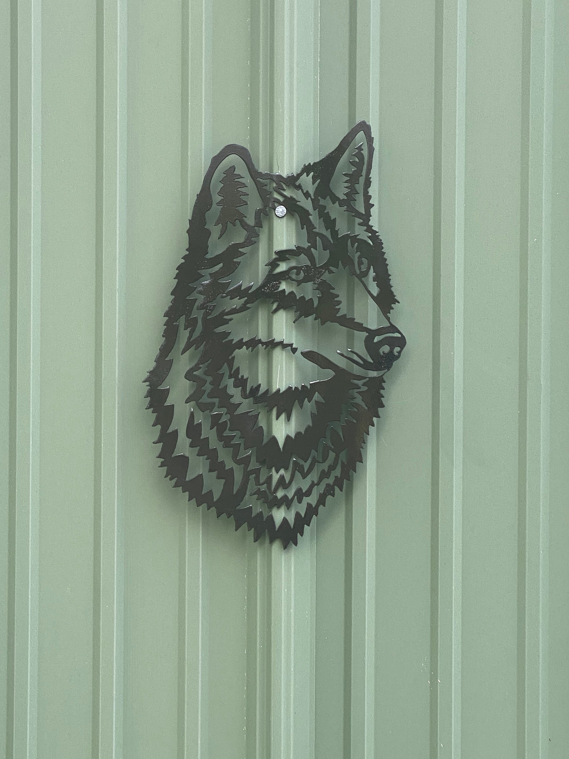Polished Steel Wolf Head Wall Art Etsy