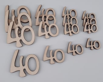 Scatter decorations for a 40th birthday, wooden table scatter, anniversary decorations for crafting, decorating and embellishing, scatter decorations for a set table, party decorations, celebrations