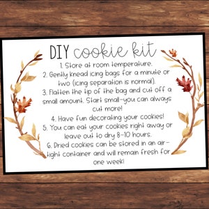 Fall DIY Cookie Kit Instructions