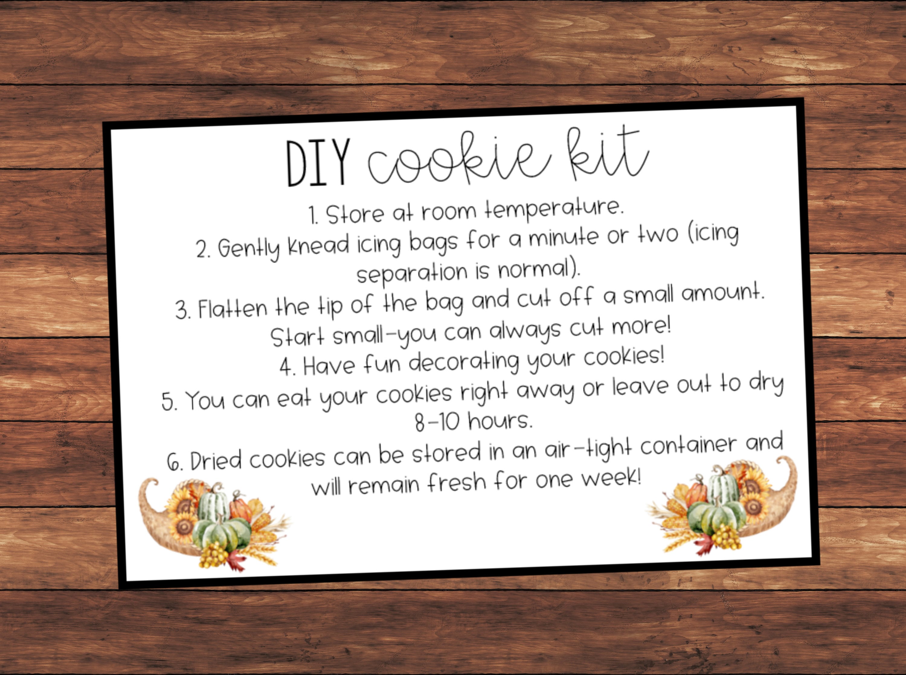 Thanksgiving DIY Cookie Kit Instructions Etsy España
