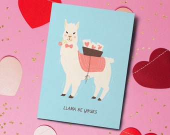 Cute Llama Valentine's Day Greeting Card