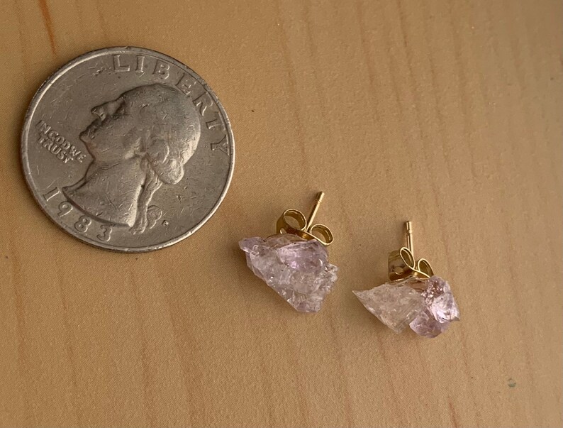 Raw amethyst stud earrings