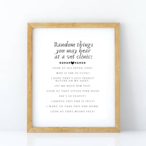 Funny Vet Office Print, Veterinary Sign Sayings (Digital Download)