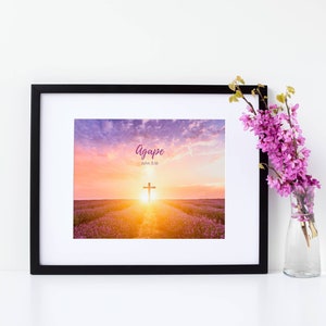John 3:16 Wall Art, Agape Love, For God So Loved The World Print, Bible Verse Wall Art, Christian Artwork, Bible Prints, Printable Scripture