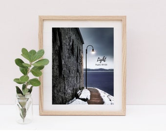 Psalm 119:105 Scripture Art Print, Bible Verse Home Decor (PDF)