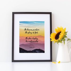 Christian Printable Download, Christian Home Decor Sign, Heaven Print, Christian Wall Art, Glory of God Art, Printable Scripture Art