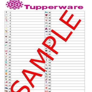Lista de las figuras de tupperware (100)