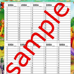 Oja para hacer libreta de bingo PDF