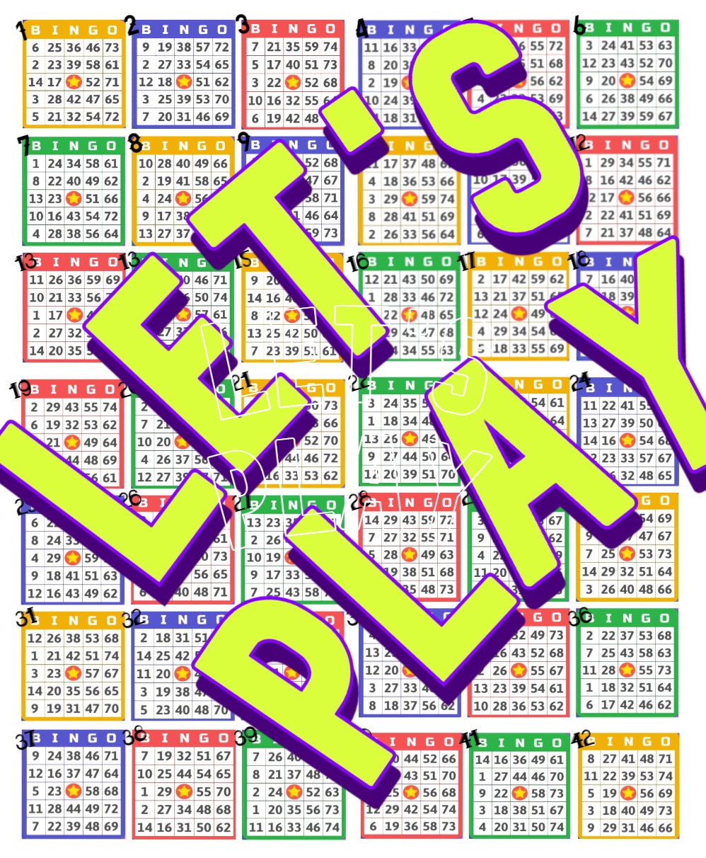 3 Digital Bingo Boards PNG - Etsy