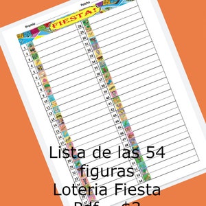 Lista de la Baraja de Loteria Fiesta PDF