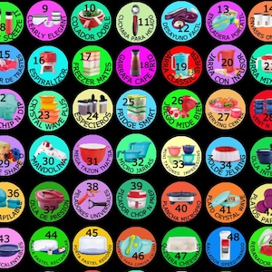 Circulos de 1 pulgada de las figuras de Tupperware